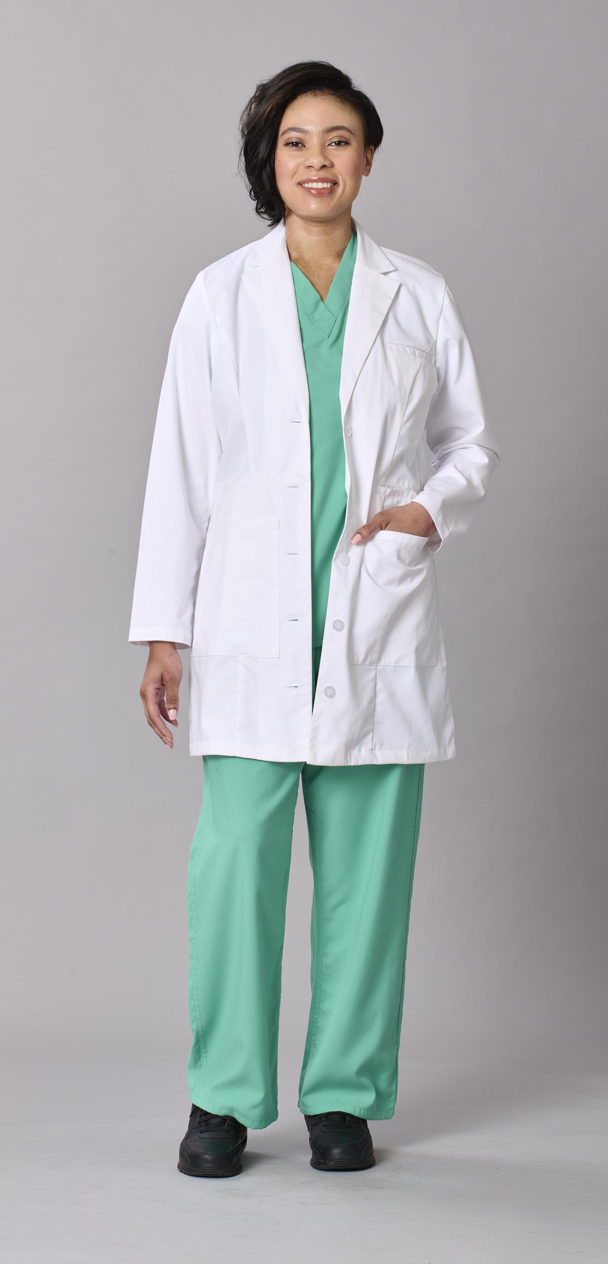 Medline Perform Women‘s 6-Pocket Staff-Length Lab Coats-Medline Textiles