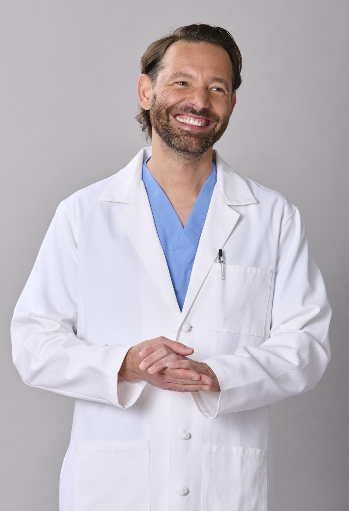 Medline Refine Men‘s 4-Pocket Full-Length Lab Coats-Medline Textiles