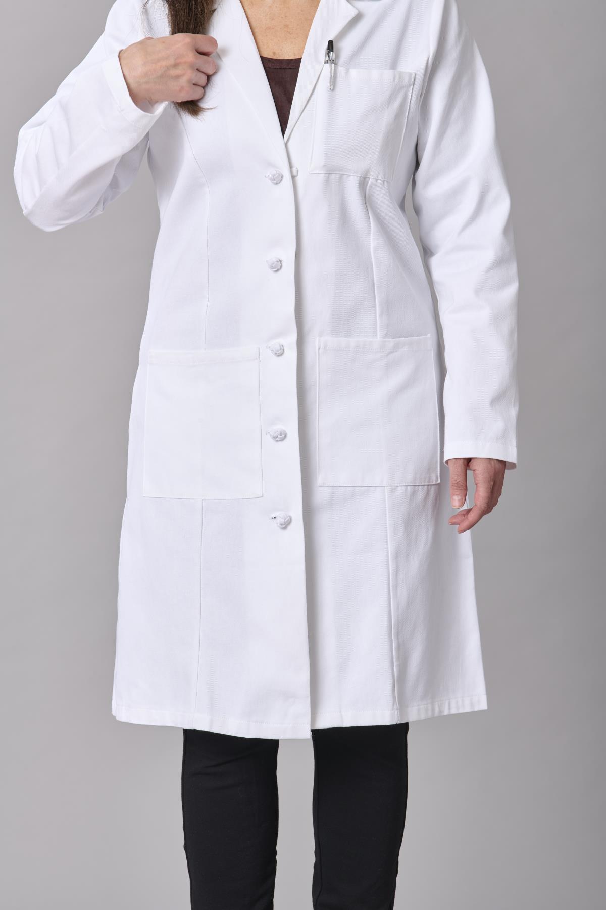 Medline Refine Women‘s 4-Pocket Full-Length Lab Coats-Medline Textiles