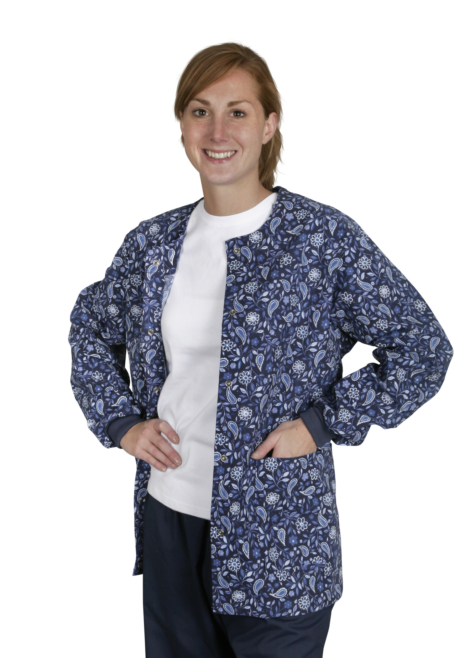 Medline Ladies' ComfortEase Jewel Neck WarmUp Scrub Jacket (Size XS