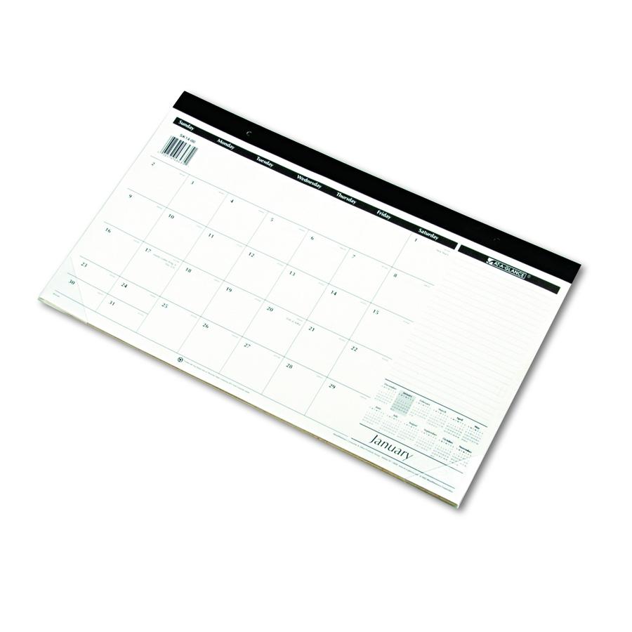 At-A-Glance+Compact+Monthly+Desk+Pad+-+Julian+Dates+-+Monthly+-+1+Year+-+January+2023+till+December+2023+-+1+Month+Single+Page+Layout+-+17+3%2F4%26quot%3B+x+10+7%2F8%26quot%3B+Sheet+Size+-+1.50%26quot%3B+x+1.50%26quot%3B+Block+-+Headband+-+Desktop+-+Black+-+Poly%2C+Paper+-+1+Each