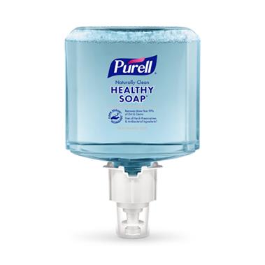 PURELL++ES6+Naturally+Clean+Fragrance+Free+Foam+Soap+-+Light+Fresh+Scent+-+40.6+fl+oz+%281200+mL%29+-+Dirt+Remover%2C+Kill+Germs+-+Skin+-+Blue+-+Fragrance-free%2C+Preservative-free%2C+Paraben-free%2C+Phthalate-free%2C+Dye-free%2C+Bio-based%2C+Quick+Rinse+-+2+%2F+Carton