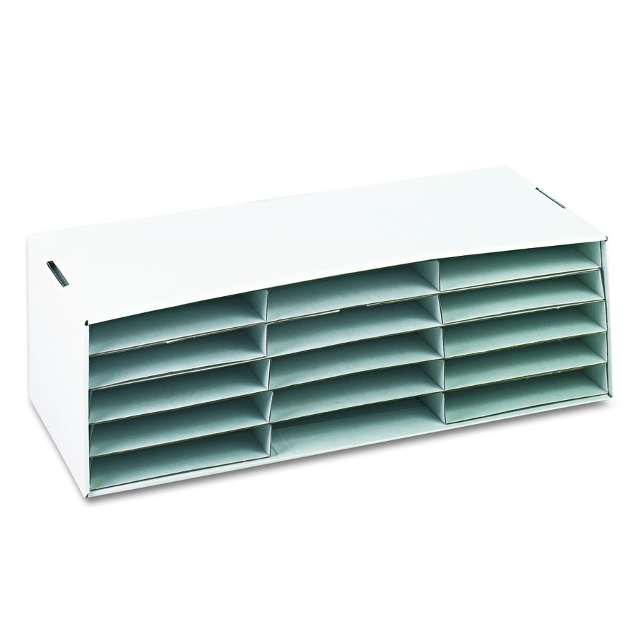 Classroom+Keepers+9%26quot%3B+x+12%26quot%3B+Construction+Paper+Storage+-+15+Compartment%28s%29+-+Compartment+Size+1.50%26quot%3B+x+10%26quot%3B+x+12.50%26quot%3B+-+9.4%26quot%3B+Height+x+29.3%26quot%3B+Width+x+12.9%26quot%3B+Depth+-+Desktop+-+70%25+Recycled+-+White+-+Corrugated+Cardboard+-+1+Each