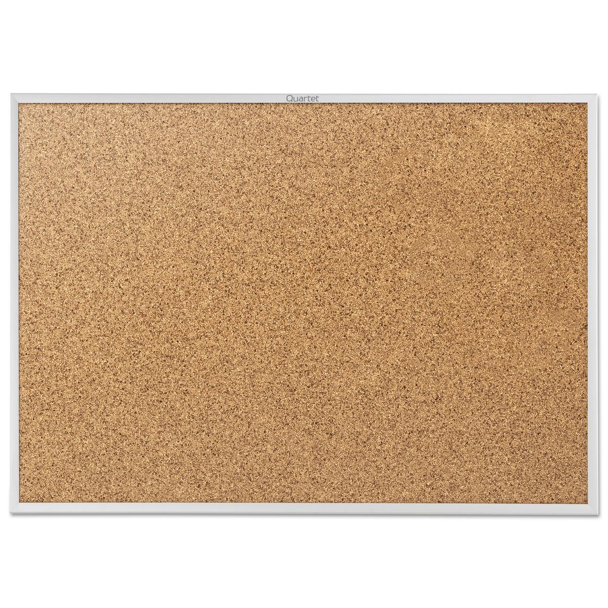 Quartet+Classic+Series+Bulletin+Board+-+48%26quot%3B+Height+x+72%26quot%3B+Width+-+Brown+Natural+Cork+Surface+-+Heavy-gauge%2C+Self-healing%2C+Heavy+Duty+-+Silver+Aluminum+Frame+-+1+Each