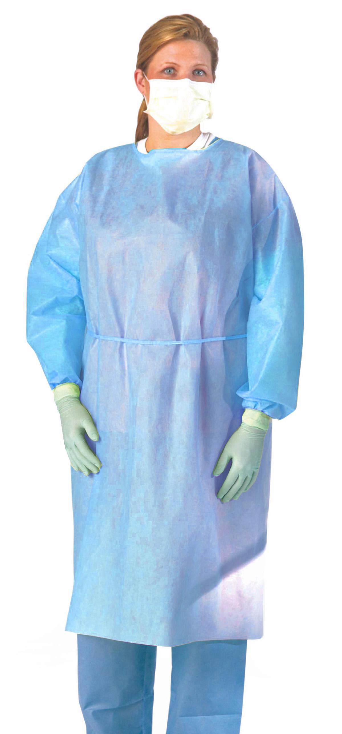 Medline MedWt MultiPly Fluid Resistant Isolation Gown, Blue, Reg/L