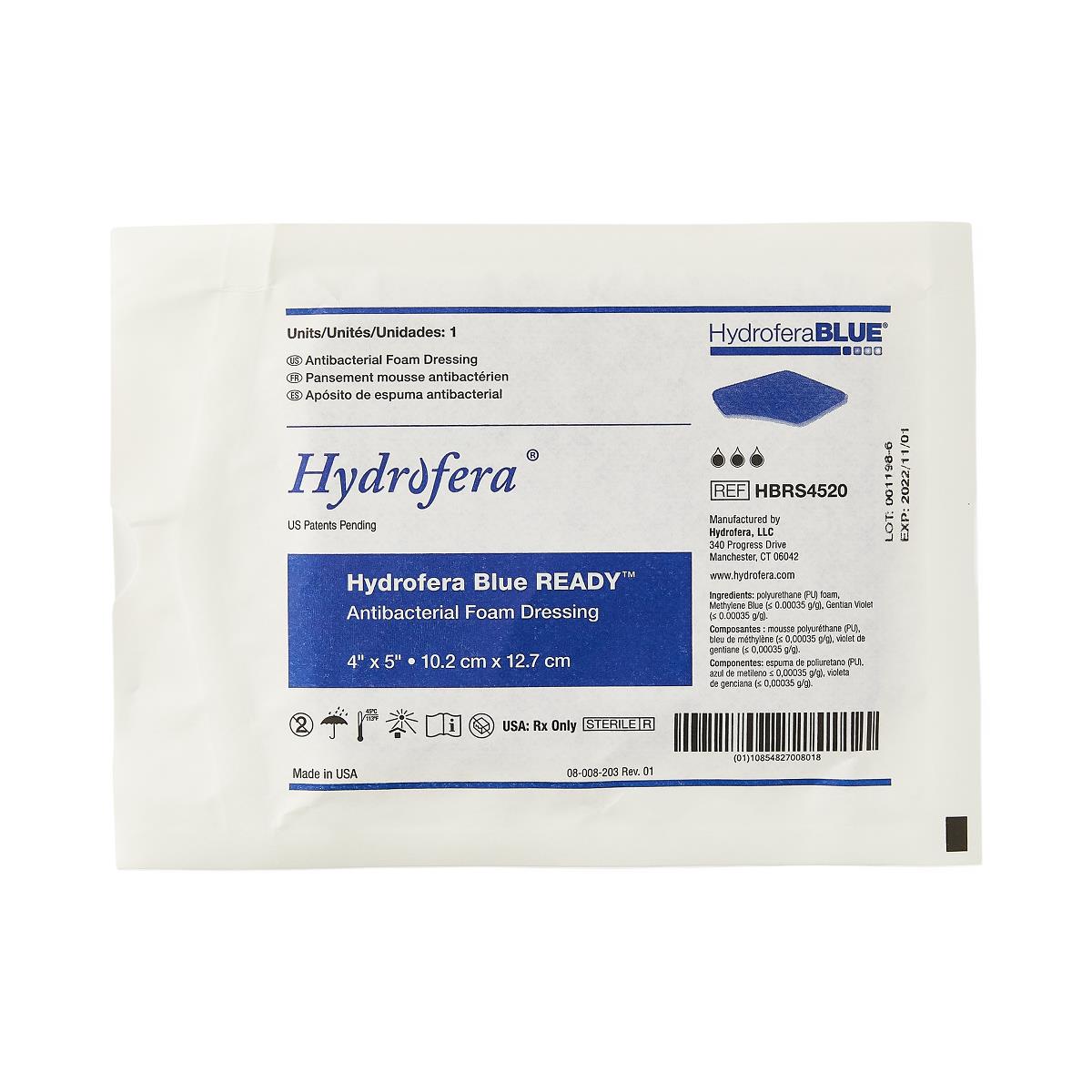 Hydrofera Blue Ready Antibacterial Foam Wound Dressings Medline