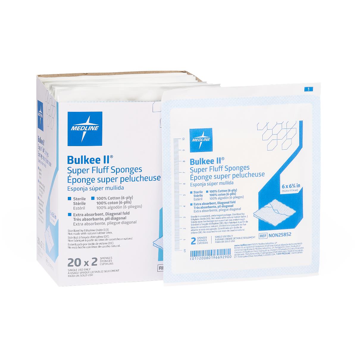 Bulkee II Sterile Extra Absorbent Super Fluff Sponge | Medline