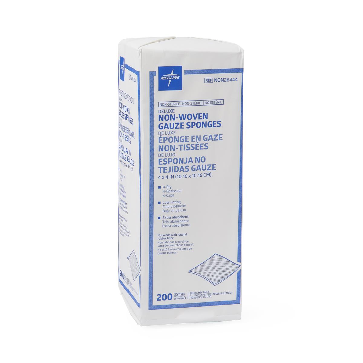 Medline Deluxe Nonsterile Nonwoven Gauze Sponges PF00240