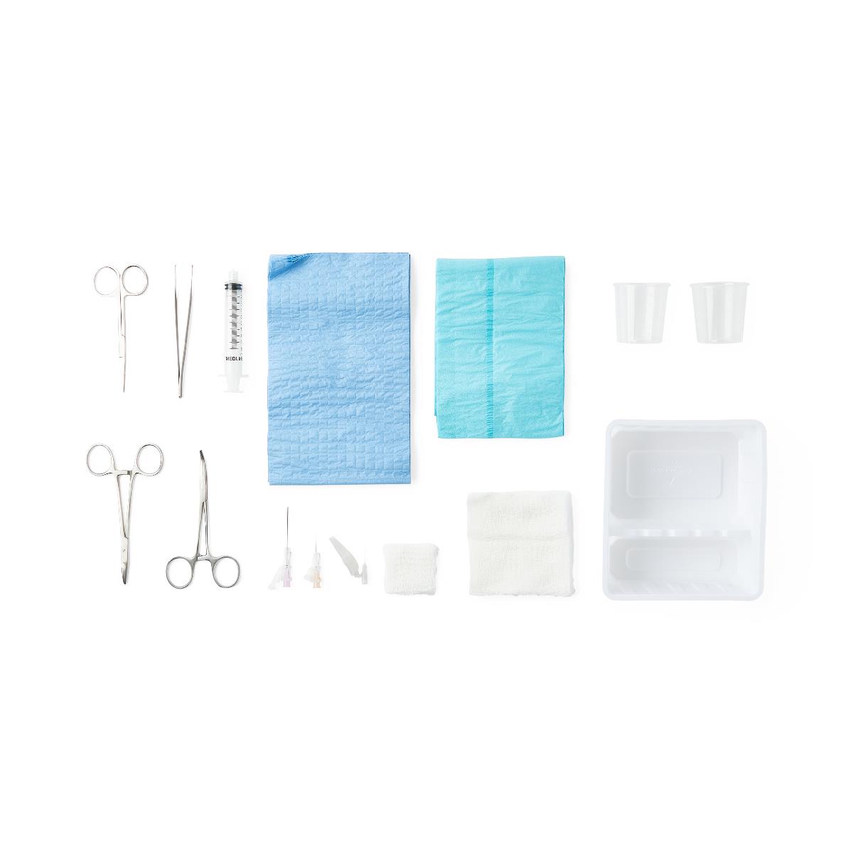 Centurion Laceration Trays with Satin Instruments Medline
