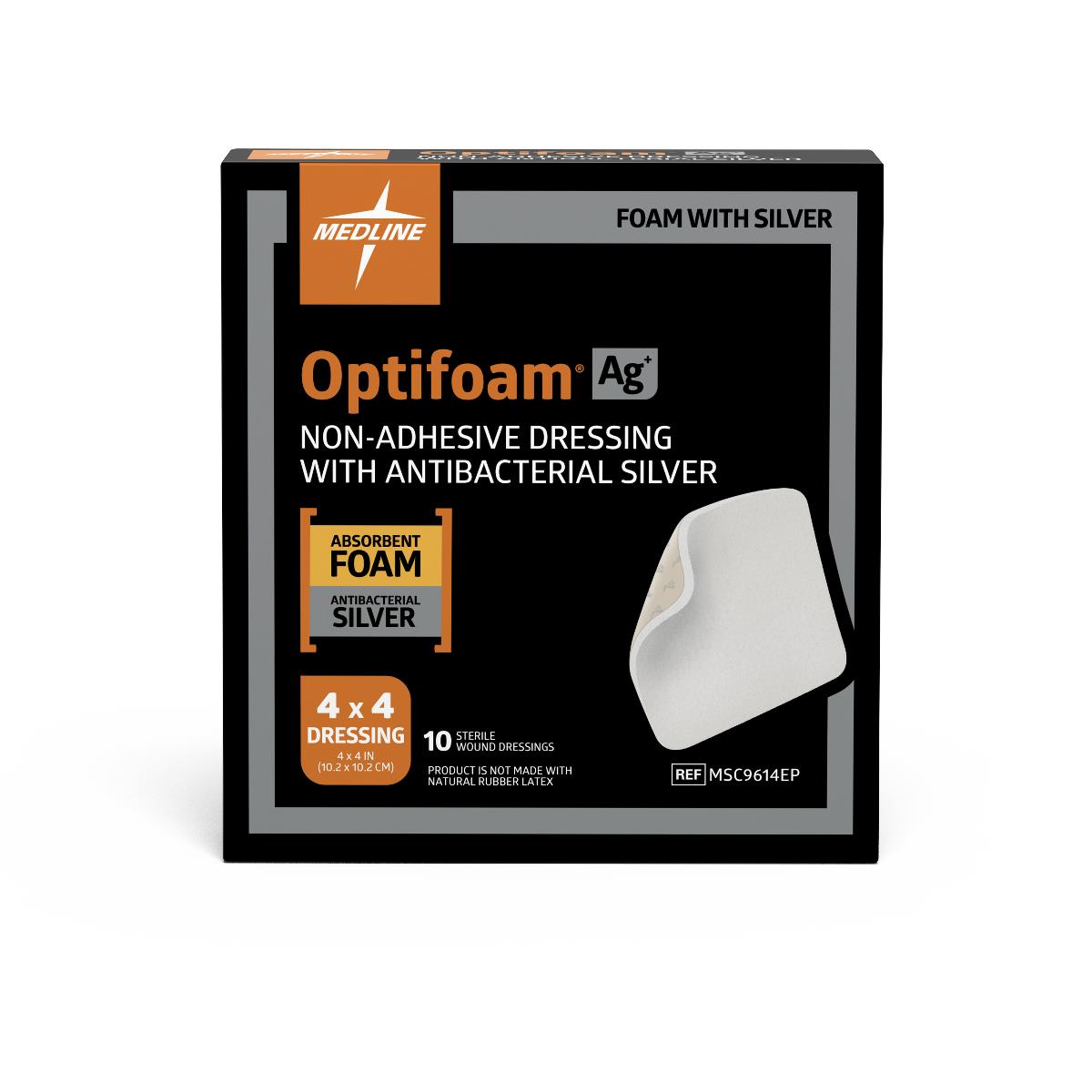 Optifoam Ag+ Non-Adhesive Foam Dressings with Silver | Medline