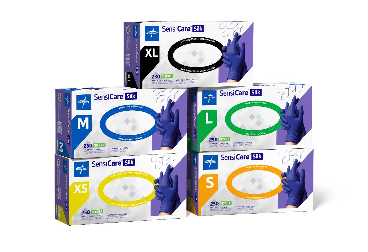 SensiCare Silk Powder-Free Nitrile Exam Gloves | Medline