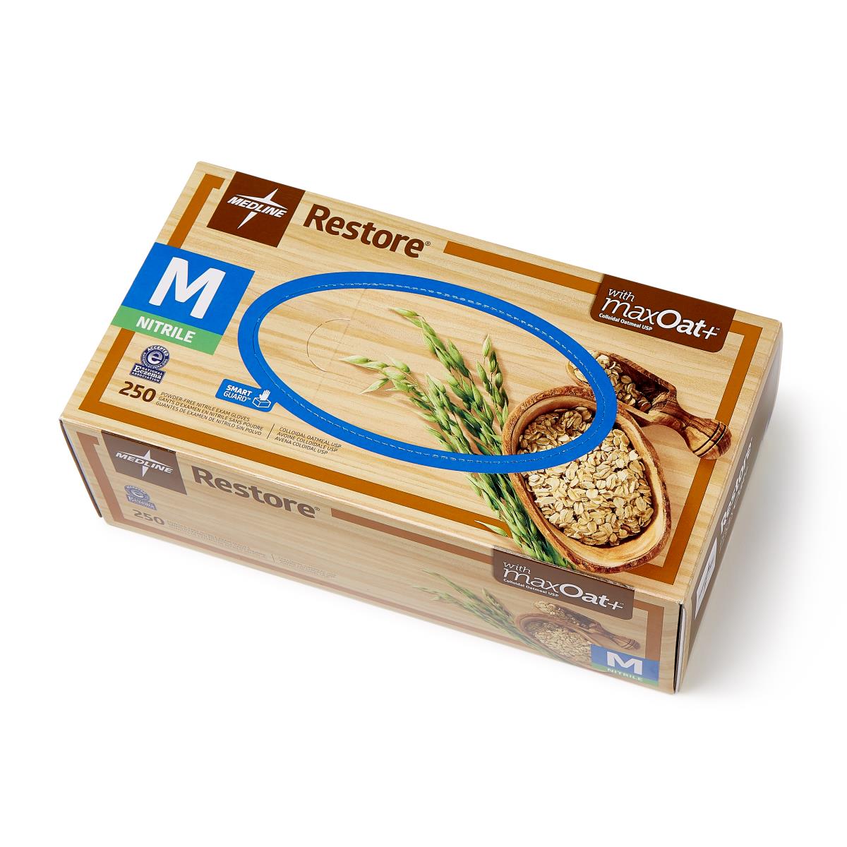 Restore Powder-Free Nitrile Exam Gloves with Oatmeal | Medline 