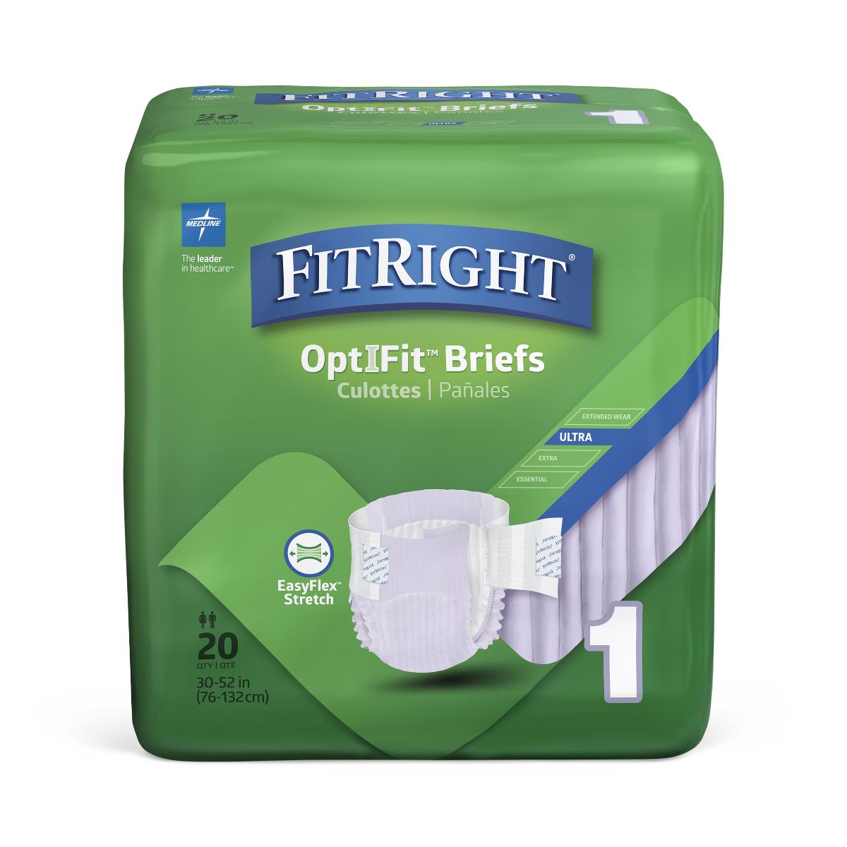 FitRight Stretch Ultra Incontinence Briefs with Center Tab