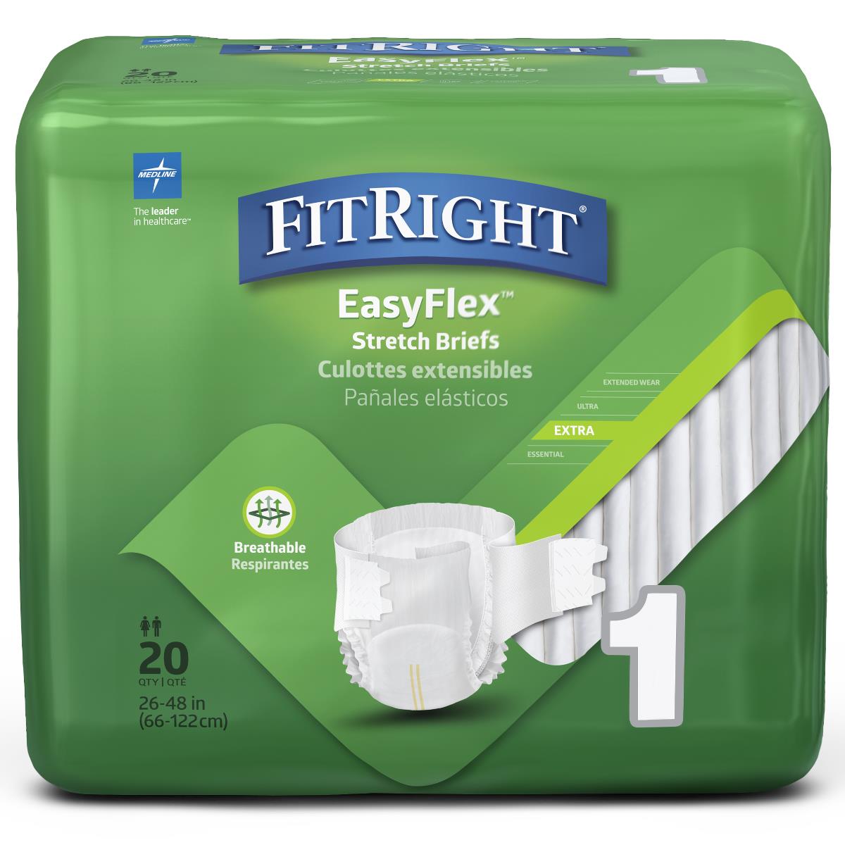 FitRight EasyFlex Stretch Traditional Briefs Medline