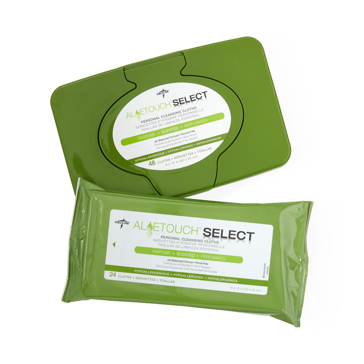 AloeTouch SELECT Premium Spunlace Personal Cleansing Wipes | Medline