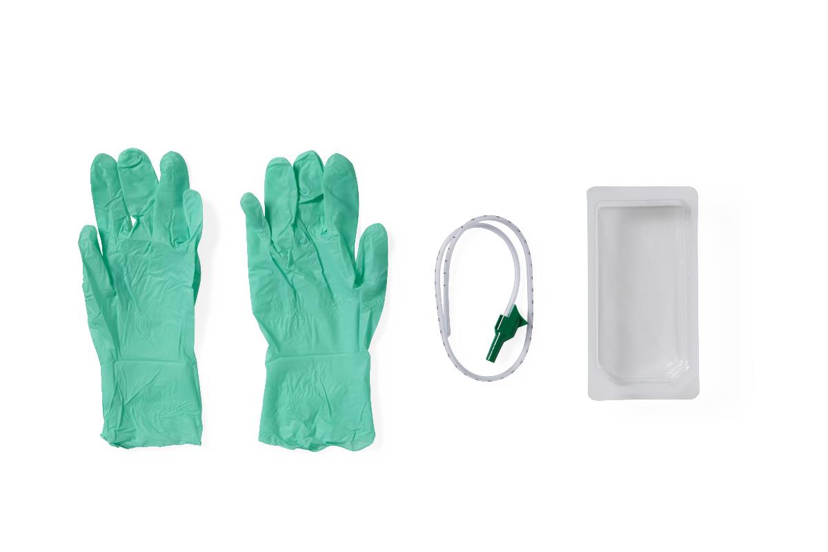Medline Sterile Open Suction Catheter Mini Trays with Gloves | Medline