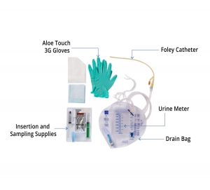 Silicone-Elastomer Latex 2-Layer Foley Catheter Tray / Urine Meter ...