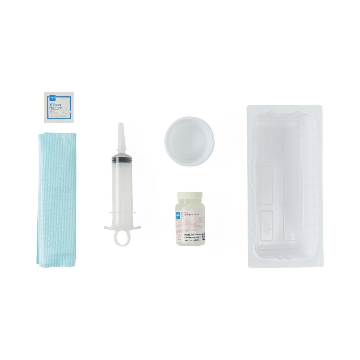 Medline Sterile Piston Irrigation Syringe Tray with Saline Medline