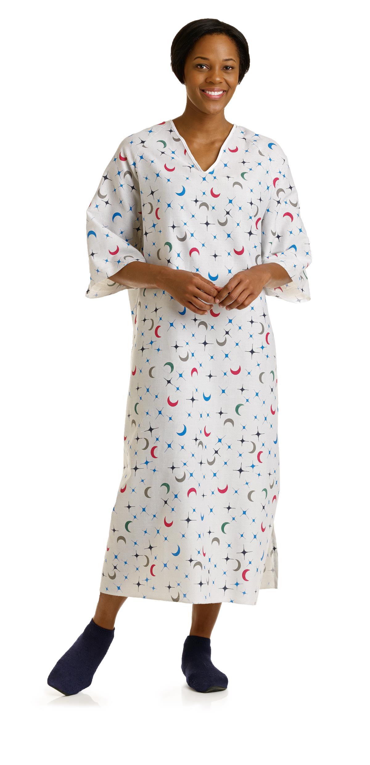 poly cotton dressing gown Medline Cotton/Poly Blend Patient Gowns
