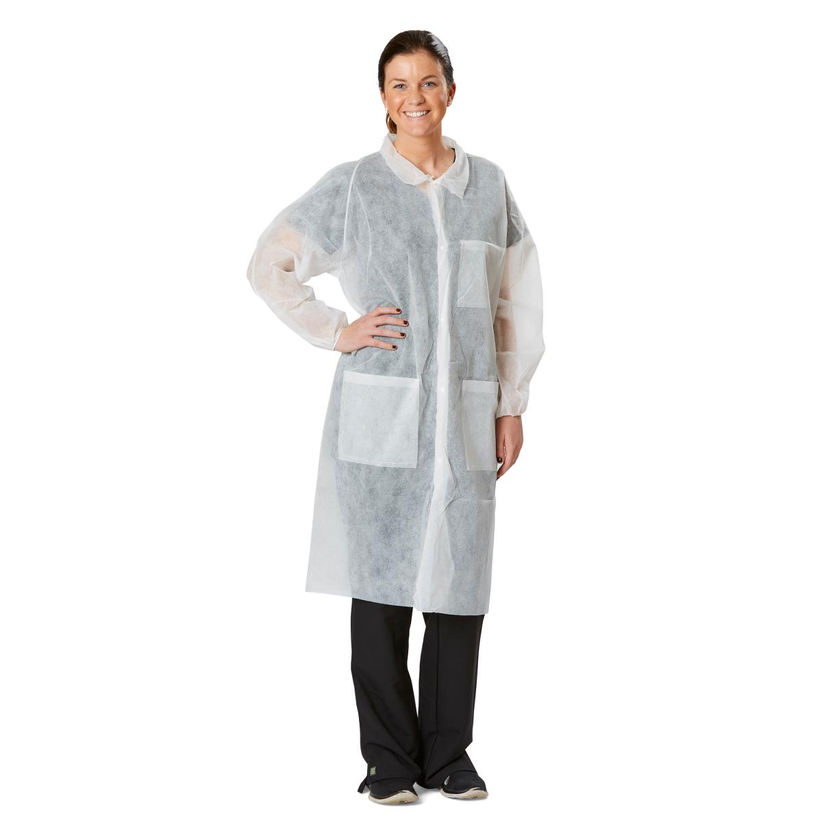 Medline Disposable Spunbond Polypropylene Lab Coat | Medline