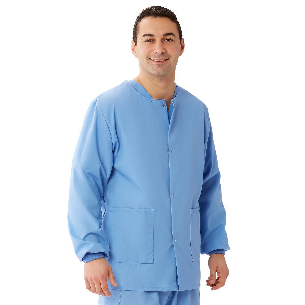 AngelStat Style 849 Unisex Snap-Front Warm-Up Scrub Jackets | Medline