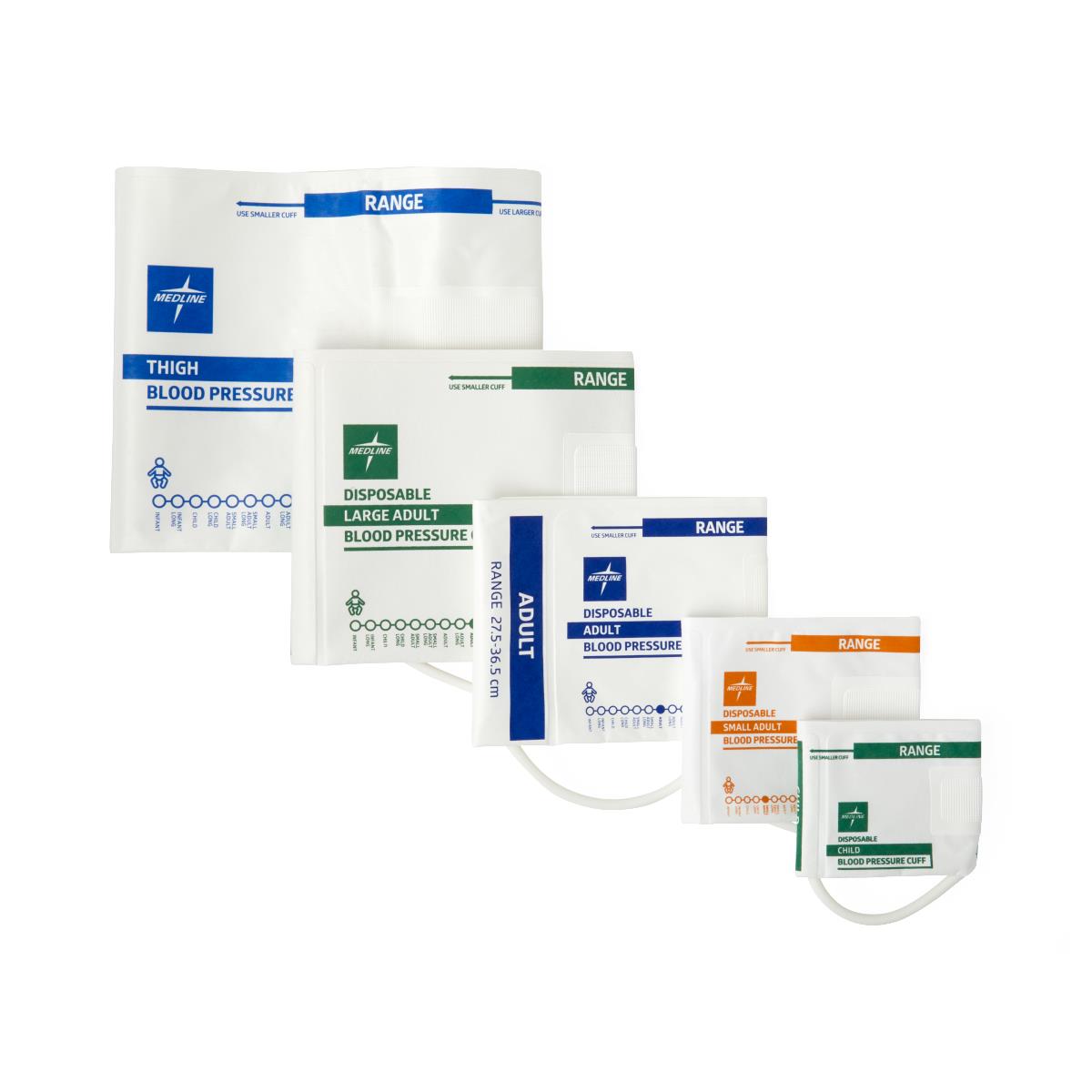 Medline Disposable 1-Tube BP Cuffs with Male Marquette Connector | Medline