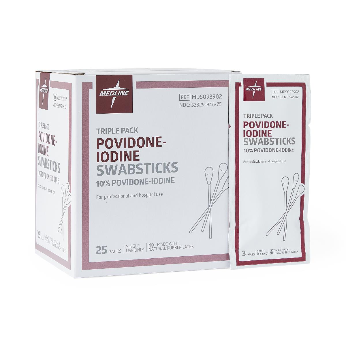 Medline Povidone-Iodine Swabsticks PF07449