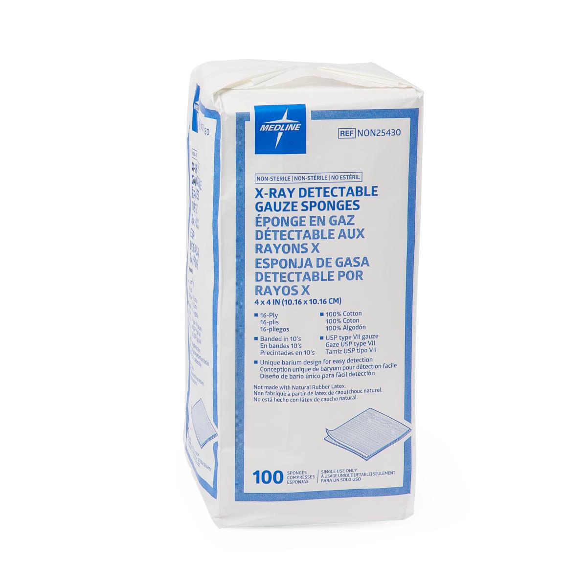 Medline Nonsterile X-ray Detectable Gauze Sponges PF51852