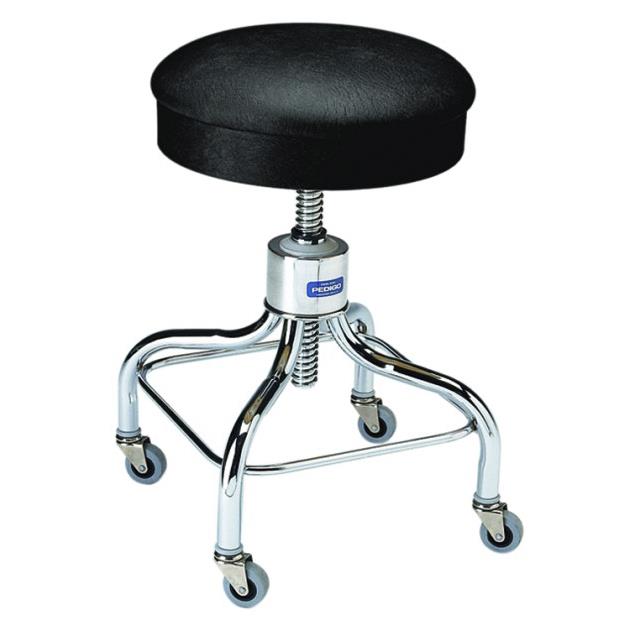 Steel Stool Rooling Pedigo Adjustable-Height Round Rolling Stools | Medline