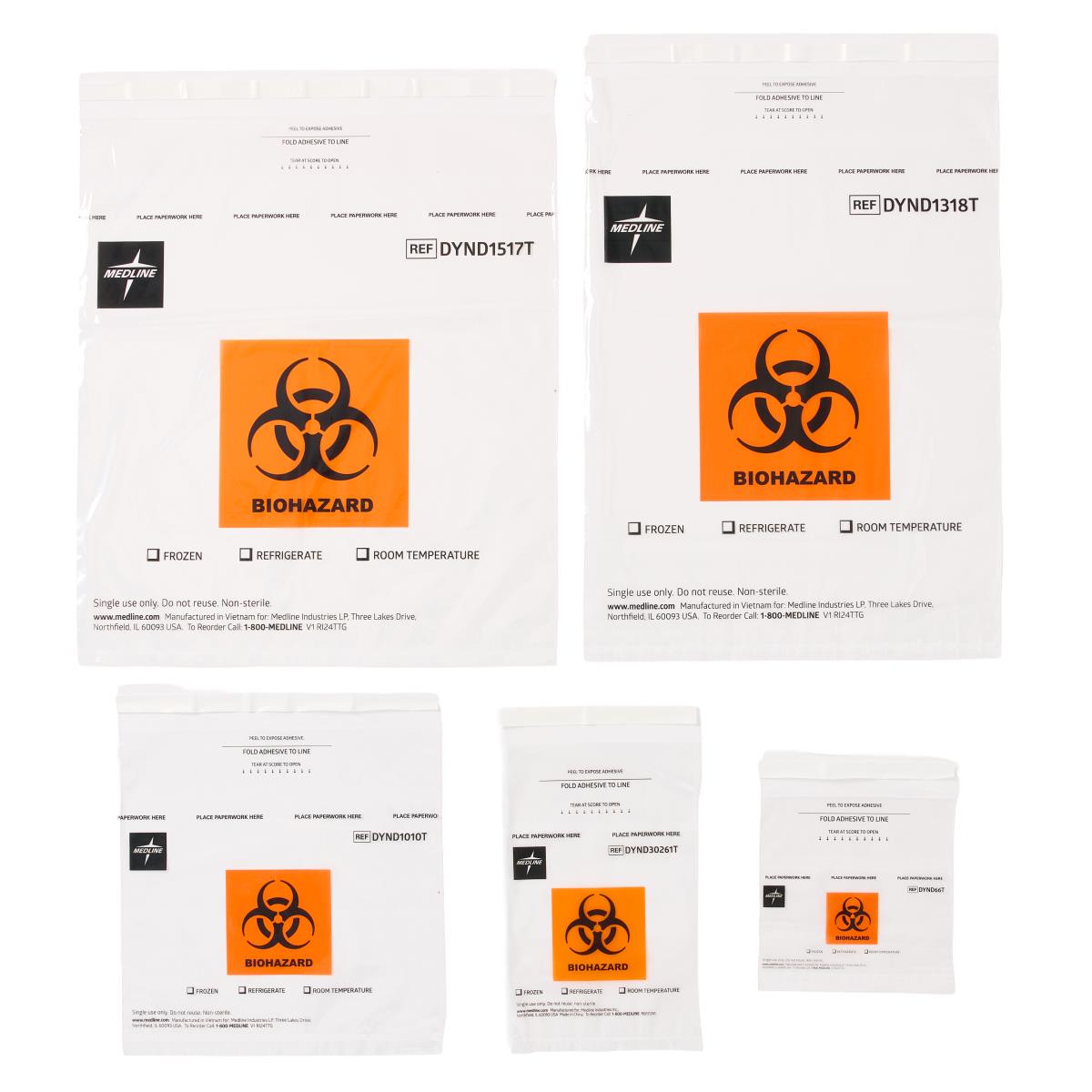 Medline Adhesive-Closure Biohazard Bags | Medline