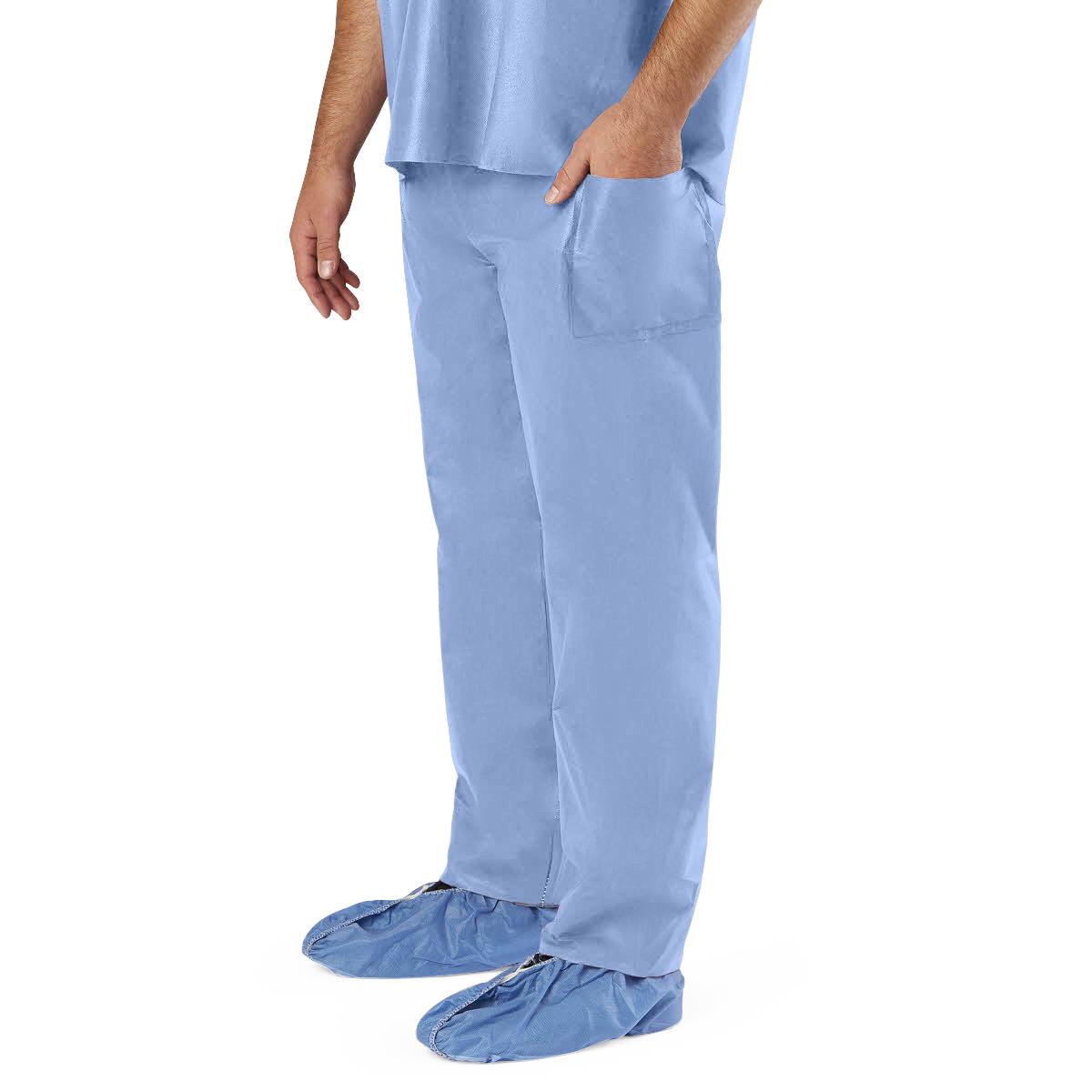 Medline Disposable Unisex Scrub Pants with Covered Elastic Waist | Medline