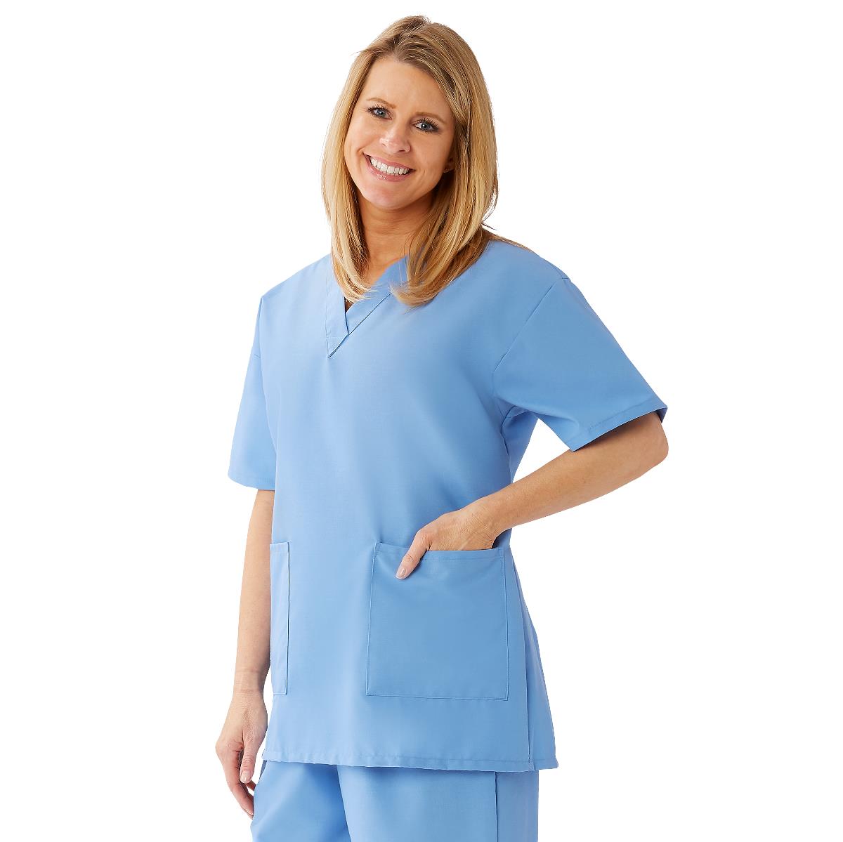 AngelStat Women's V-Neck Tunic Scrub Tops with 2 Pockets | Medline