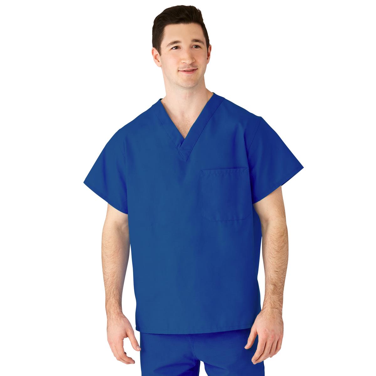 AngelStat Unisex Reversible Scrub Tops with Angelica CC - Sapphire