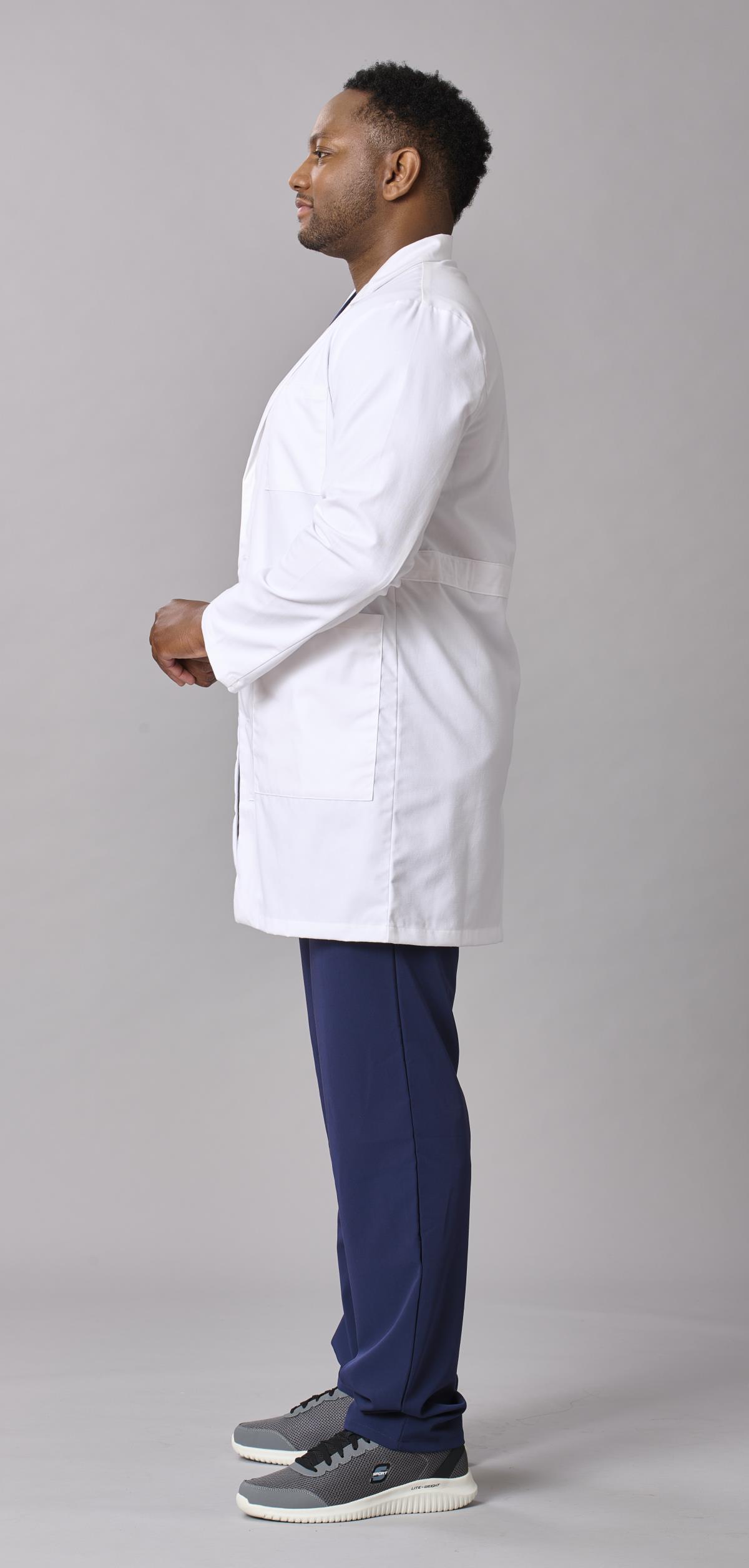 Medline Perform Men's 6-Pocket Staff-Length Lab Coats | Medline