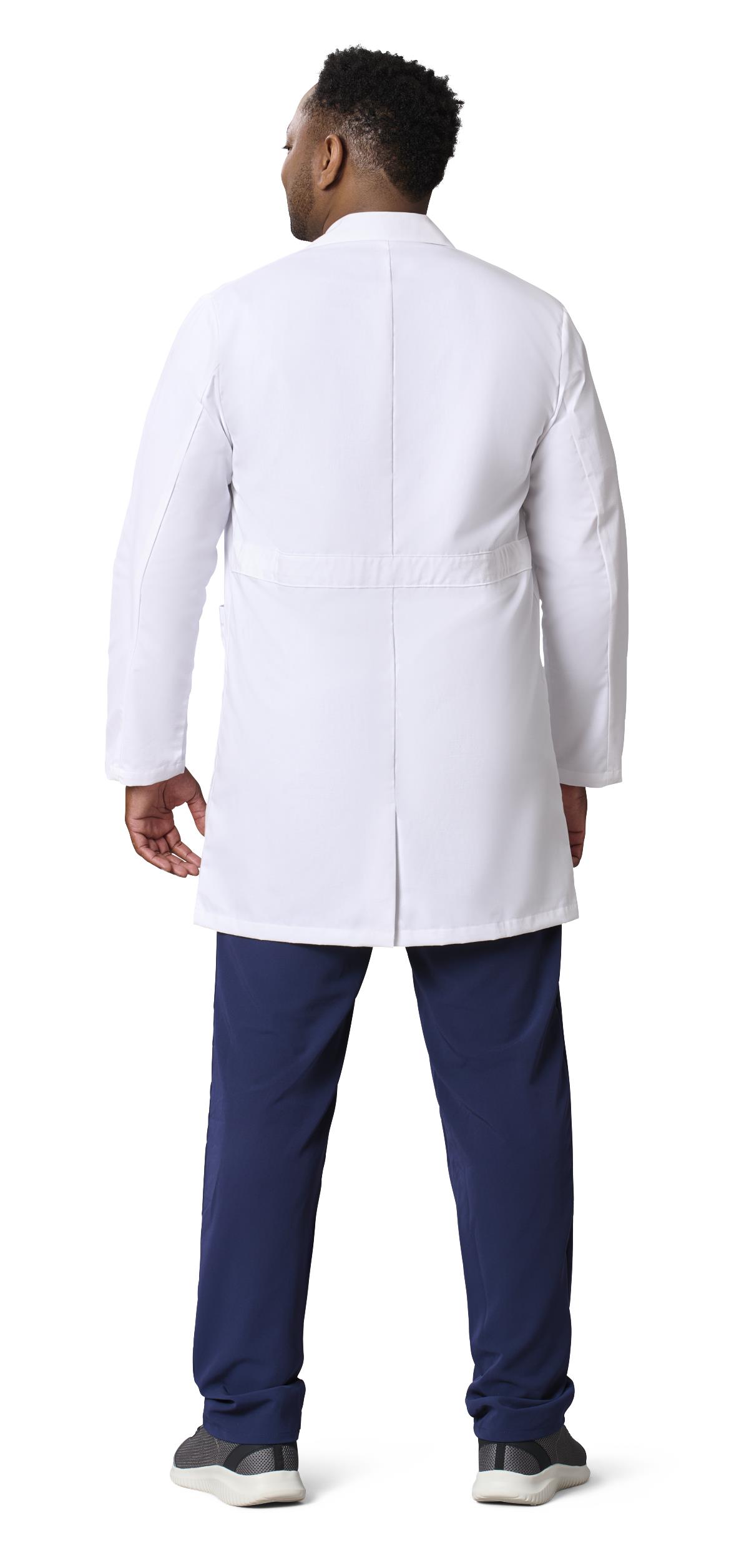 1420WHTL | Medline Perform Men's 6-Pocket Staff-Length Lab Coats