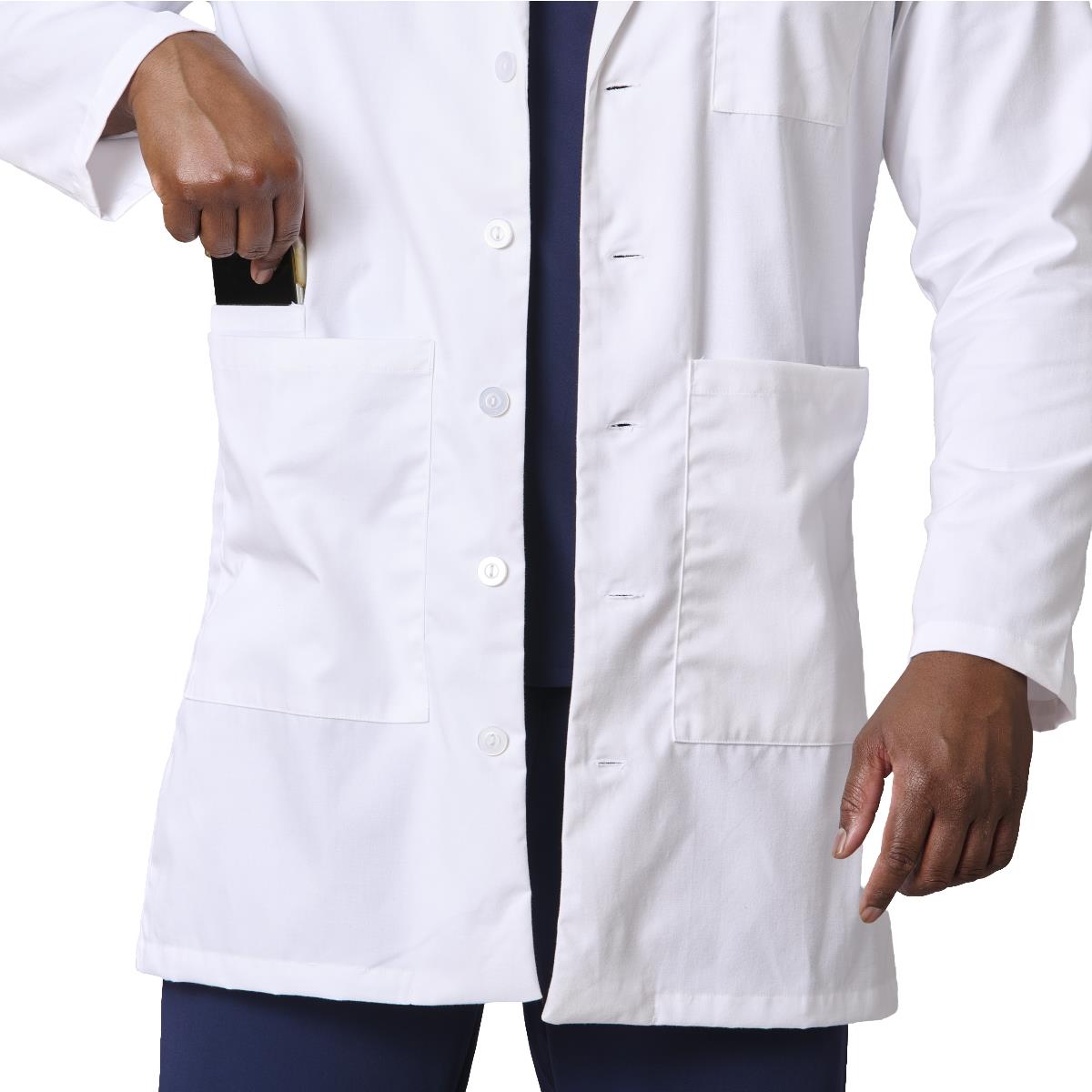 Medline Perform Men's 6-Pocket Staff-Length Lab Coats | Medline