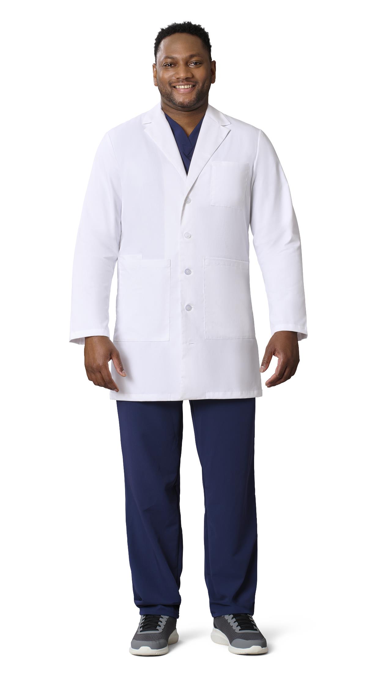 Medline Perform Men's 6-Pocket Staff-Length Lab Coats | Medline