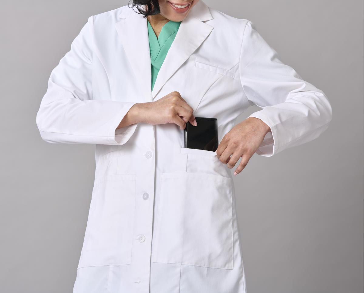Medline Perform Women's 6-Pocket Staff-Length Lab Coats | Medline