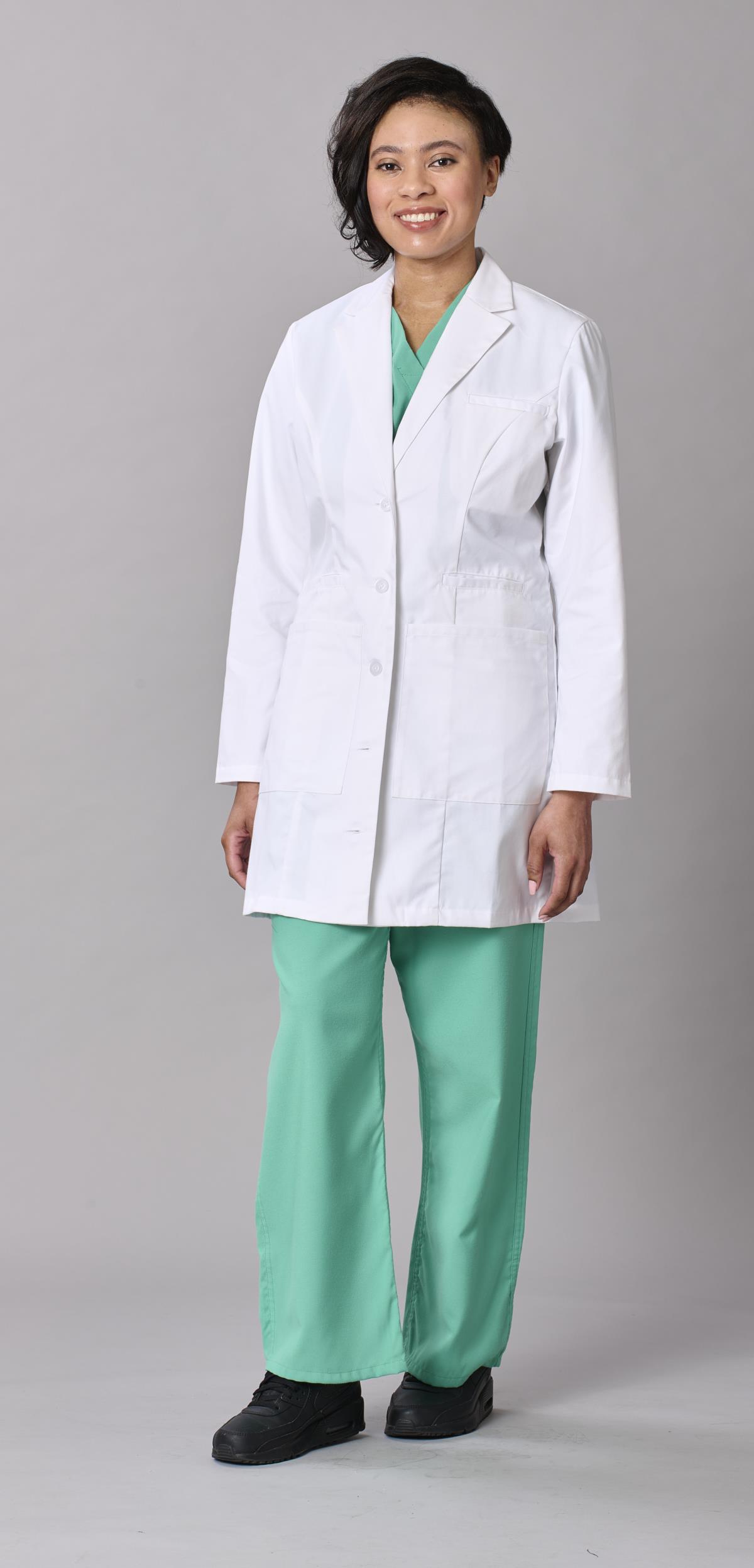 Medline Perform Women's 6-Pocket Staff-Length Lab Coats | Medline