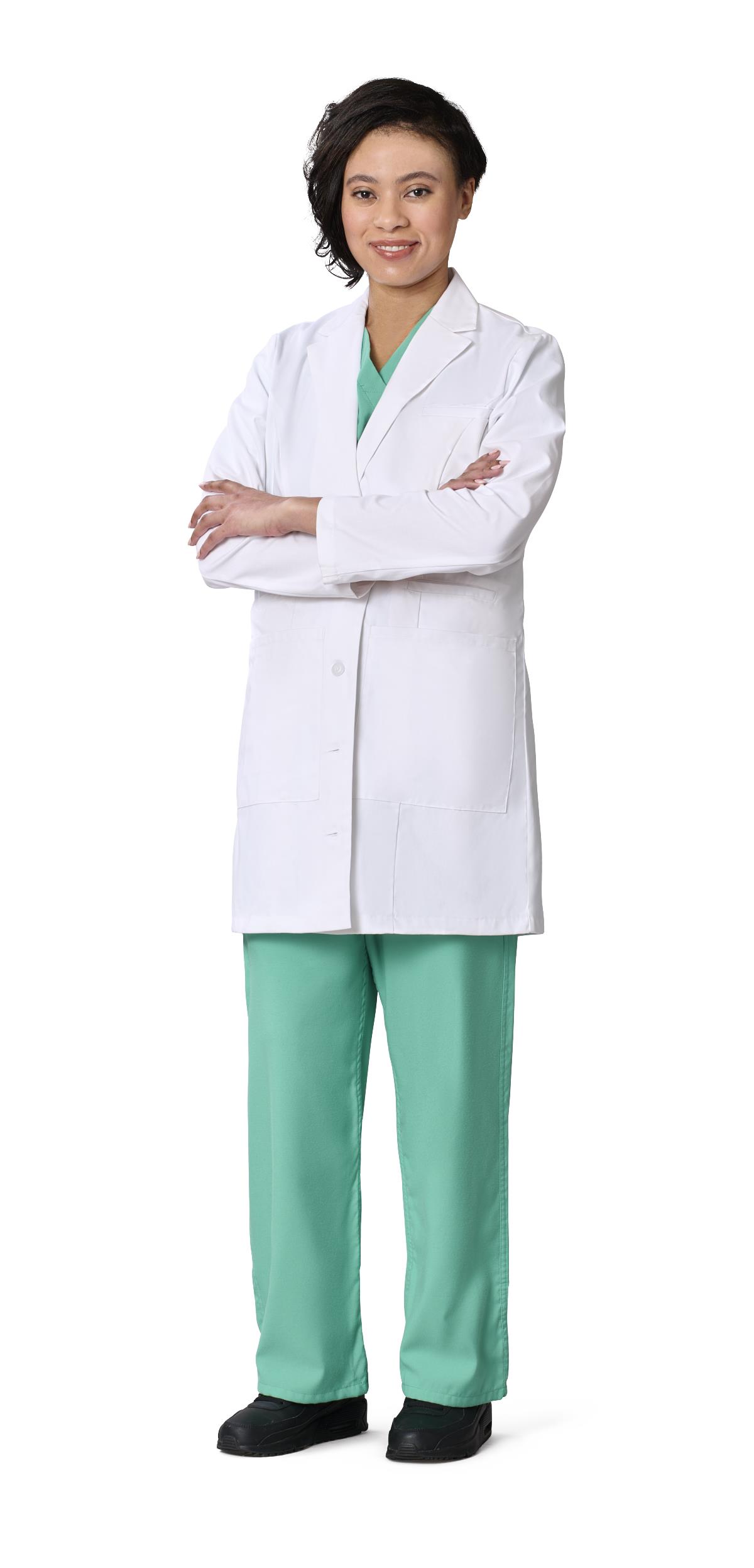 Medline Perform Women's 6-Pocket Staff-Length Lab Coats | Medline