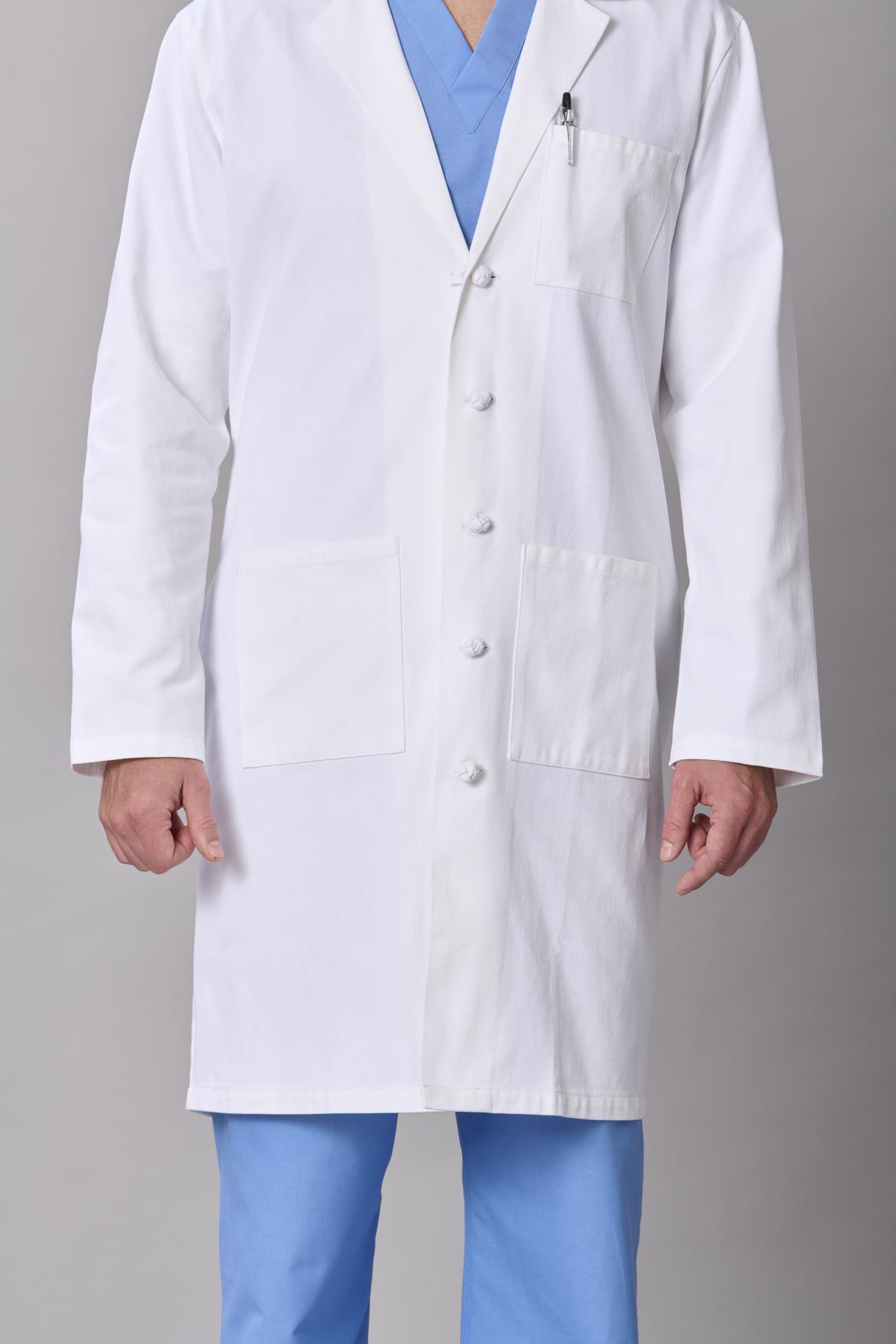 Medline Refine Men's 4-Pocket Full-Length Lab Coats | Medline