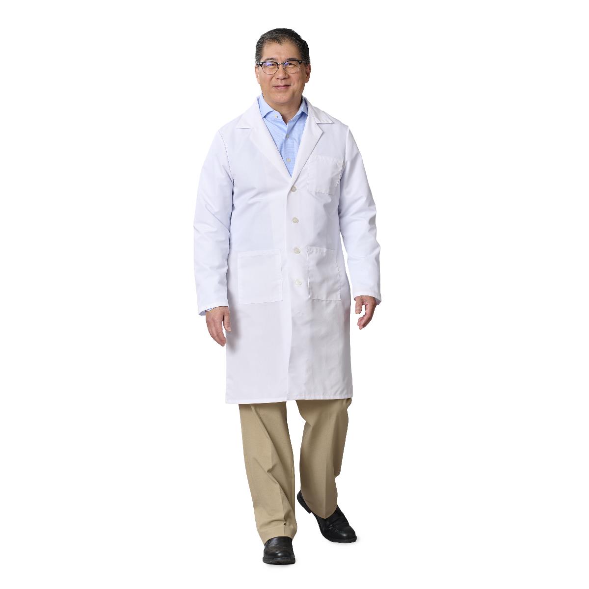 Medline Propel Men's 4-Pocket Full-Length Lab Coats | Medline