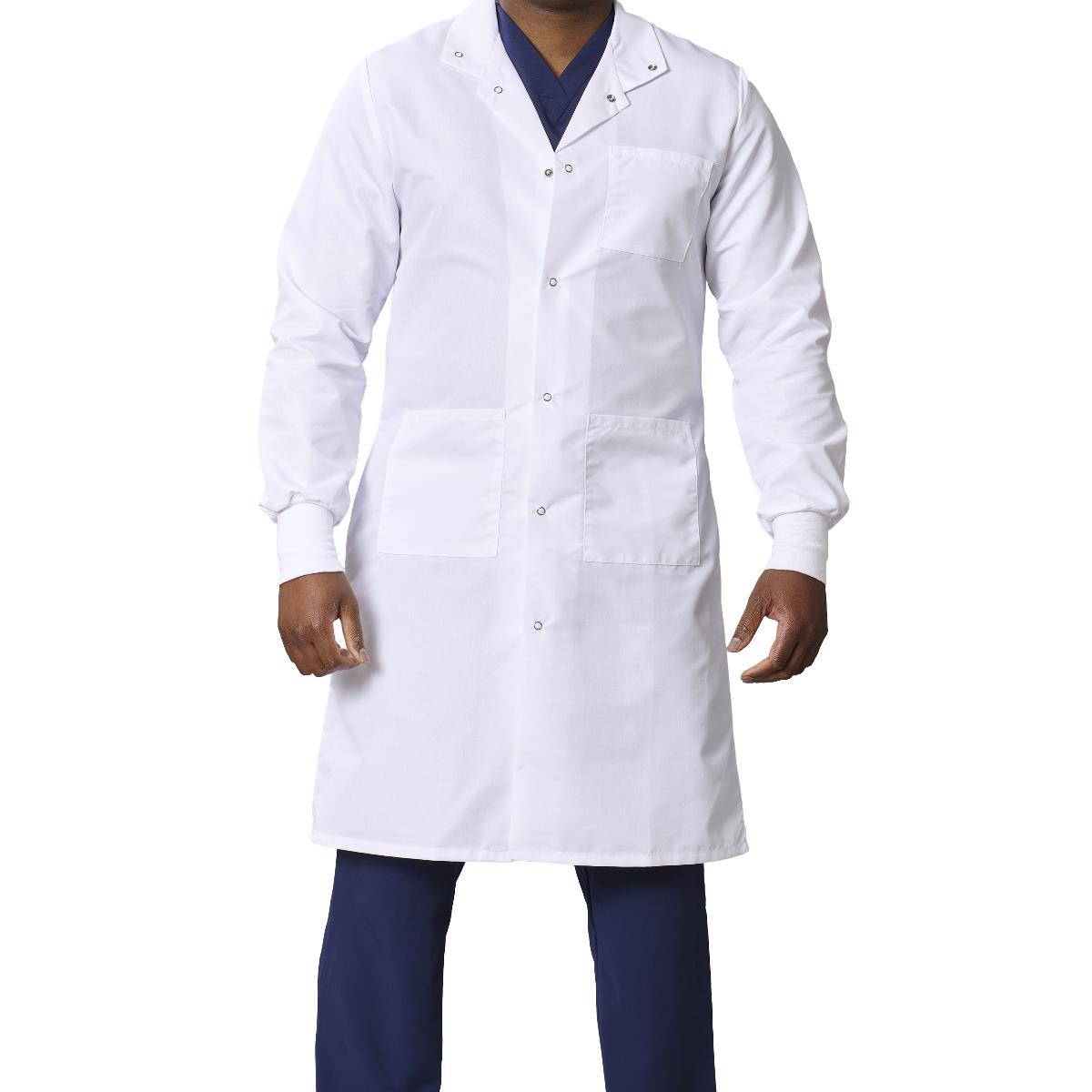 Medline Propel Unisex 4-Pocket Full-Length Lab Coat with Knit