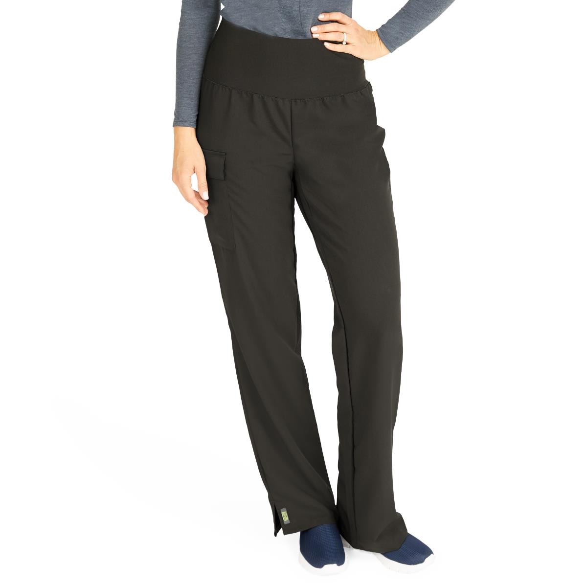 Ocean AVE Women's Wide Waistband Stretch Scrub Pants - Petite