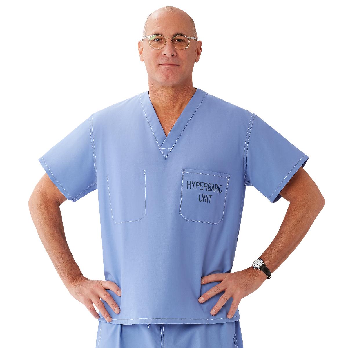Medline 100 Cotton Hyperbaric Reversible Scrub Top by Medline 658