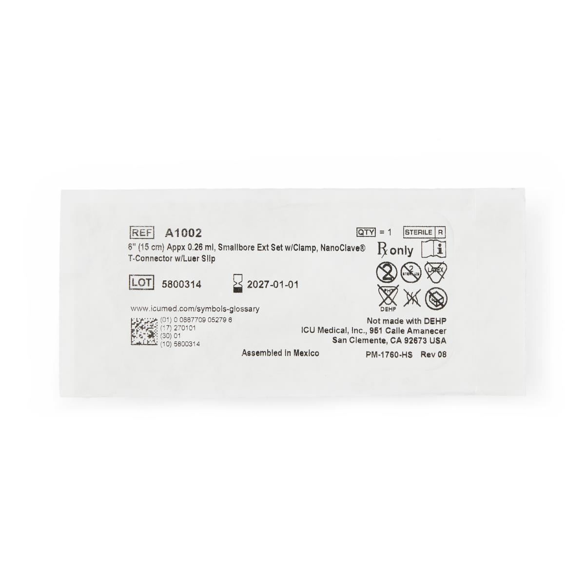 ICU Medical Small-Bore IV Extension Sets with Clamps | Medline