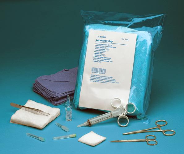 Medline DYNJ03000 - Laceration Trays with Comfort Loop Instruments, 16/CS - Sterile Mate
