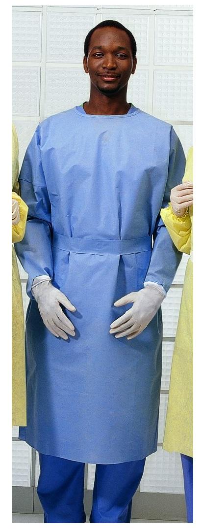 Full-Back Polypropylene SMS Protective Procedure Gowns with Knit