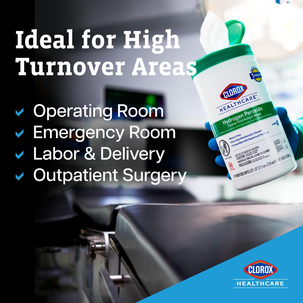 Clorox Healthcare Hydrogen Peroxide Cleaner Disinfectant Wipes