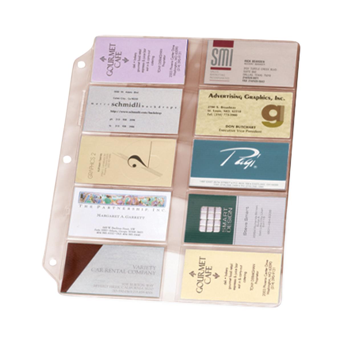 business card binder sheets Avery Business Card Organizer 3-Ring Binder Pages, 8-1/2 x 11, Clear, Pack Of 10 Pages